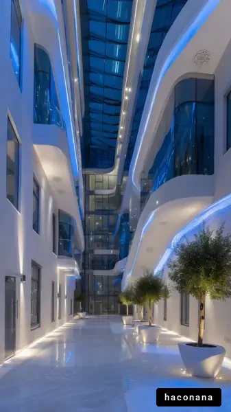 近未来的な建物の廊下