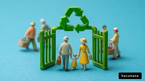 リサイクルをテーマにした家族