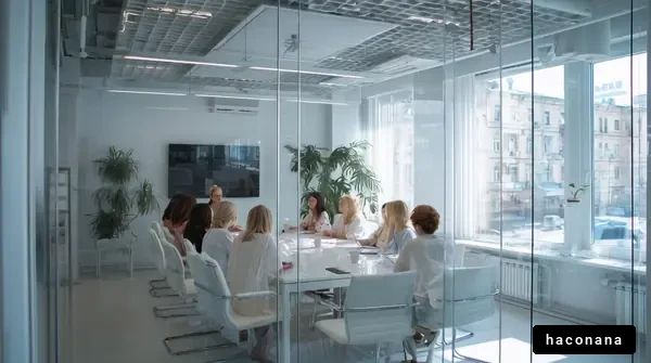 明るい会議室でのミーティング