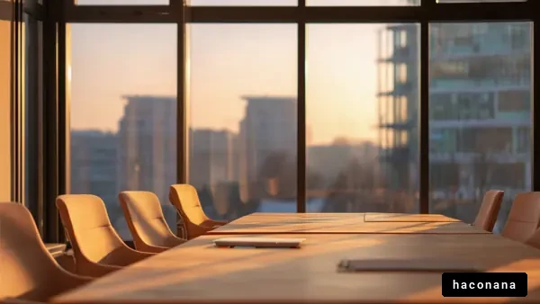 明るいオフィス会議室の風景