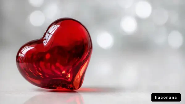 赤いハート型のオブジェ