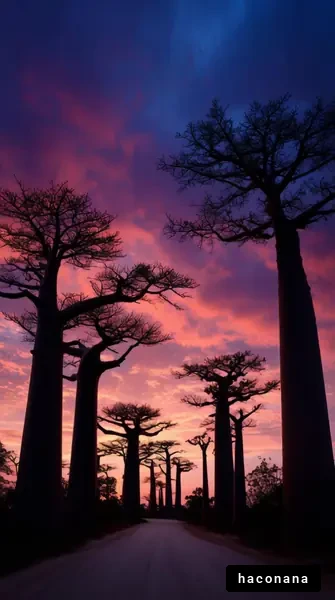 バオバブの木と夕焼け