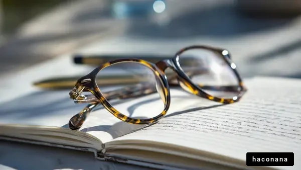 眼鏡とノートの静かなひととき
