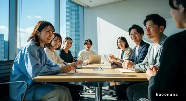 会議室でのチームミーティング