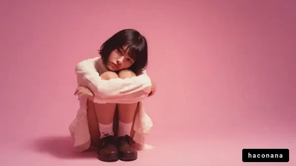 ピンク背景の少女のポートレート