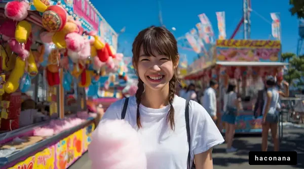 楽しむ夏祭りの少女