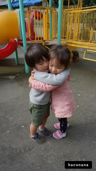 子どもたちの友情の瞬間