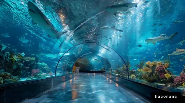 水族館の海中トンネル