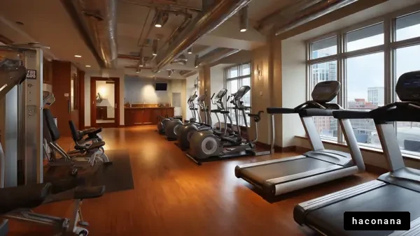 ジムの明るい室内風景