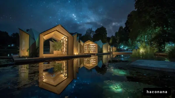 星空の下の建築物