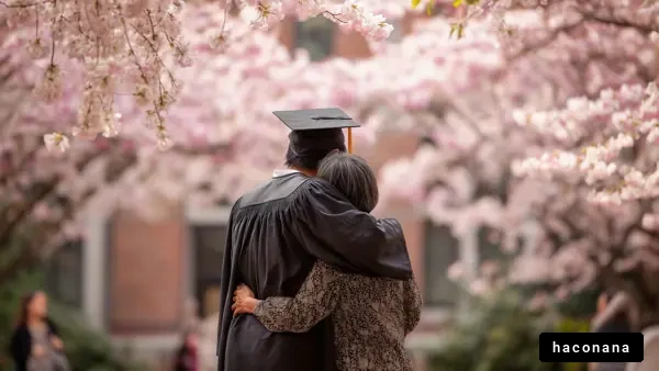 卒業式と桜の風景
