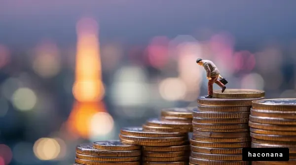 コインの上の小さな人