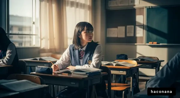 教室で考え込む学生