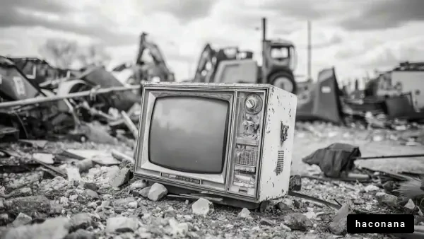 廃棄されたテレビの景色