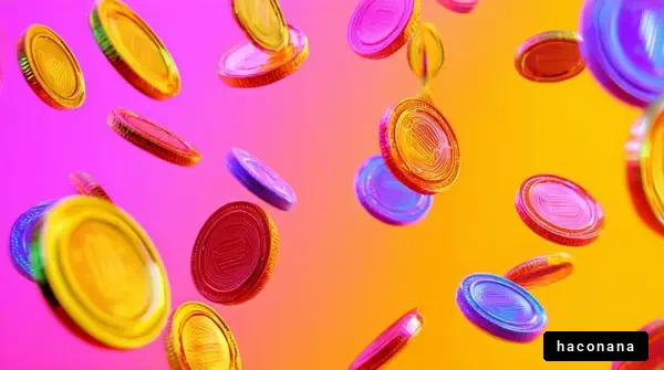 カラフルなコインの風景