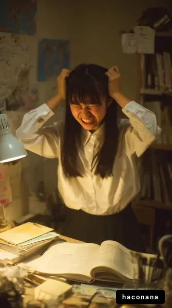 勉強に悩む学生の様子