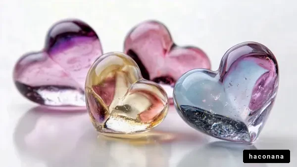 カラフルなハートのオブジェ