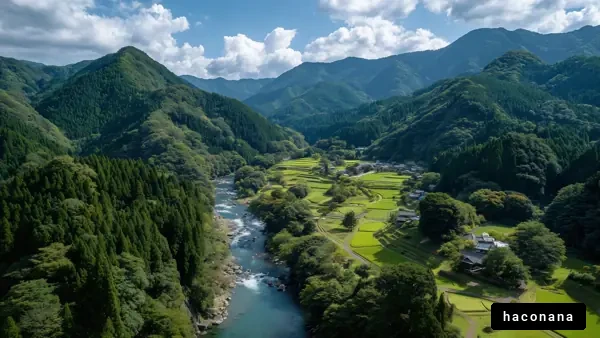 美しい山間の風景
