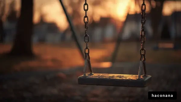 夕暮れ時のブランコ