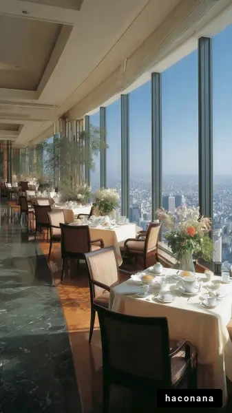 高層ビルのレストラン