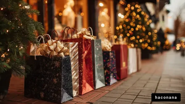 クリスマスの贈り物と街並み