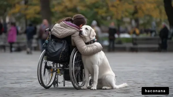 車椅子の女性と犬の絆