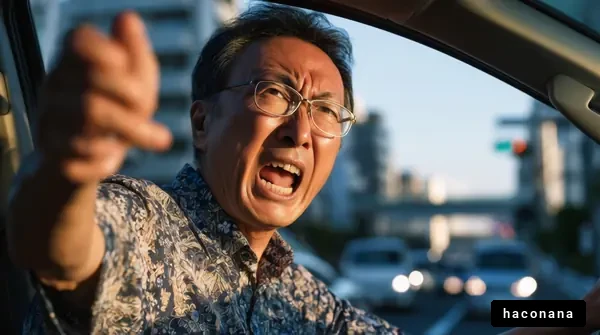 運転中の怒りの表情
