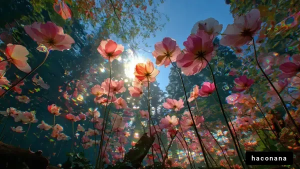 水面下の花々の美しさ