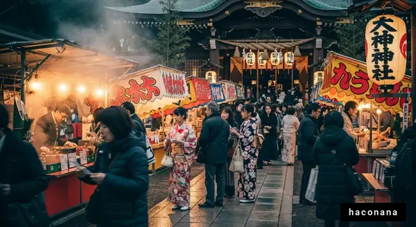 賑わう神社の風景