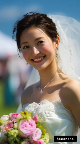 結婚式の日の微笑み