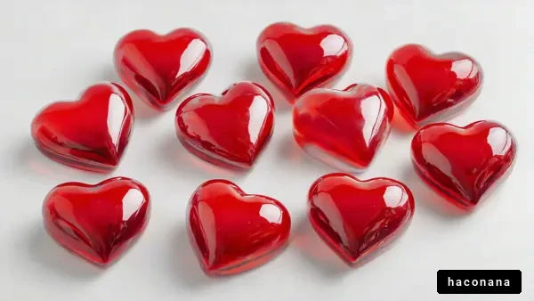 赤いハートの飾り