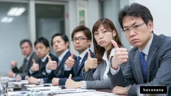 会議でのサムズアップ
