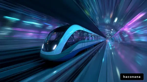 近未来の電車とトンネル