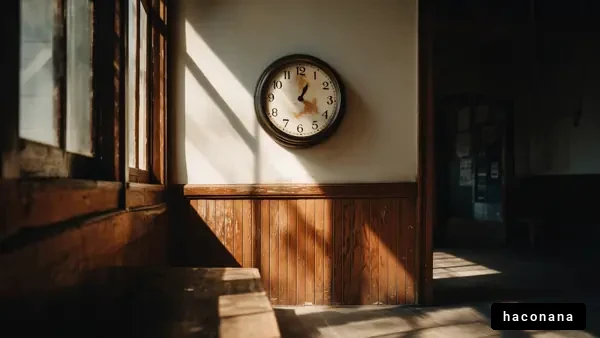 懐かしい時計と影