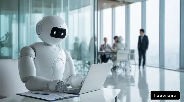 オフィスで働くロボット