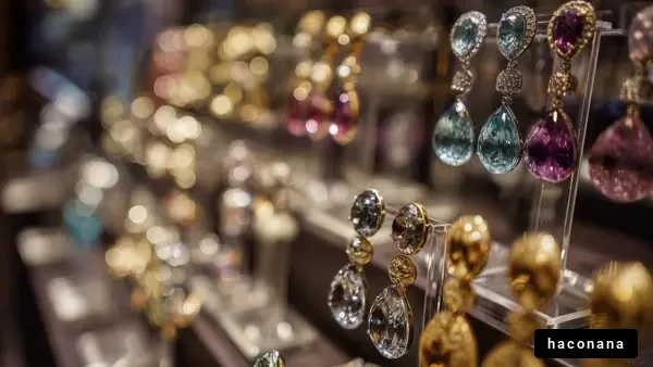 宝飾品の展示風景