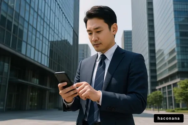 ビジネスマンの街中での仕事