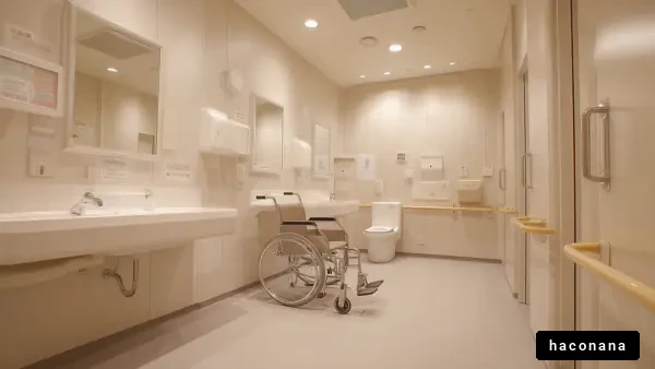 広々としたバリアフリーのトイレ