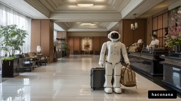 ロビーに立つロボット