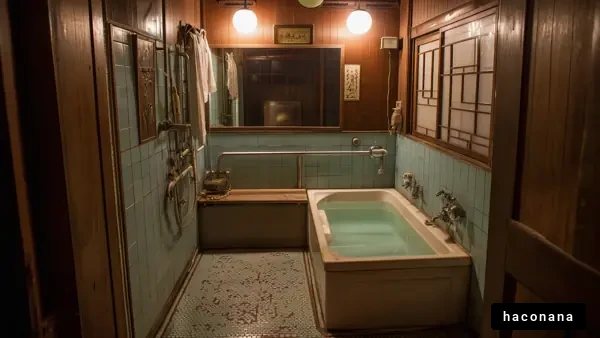 和式風呂のあるバスルーム